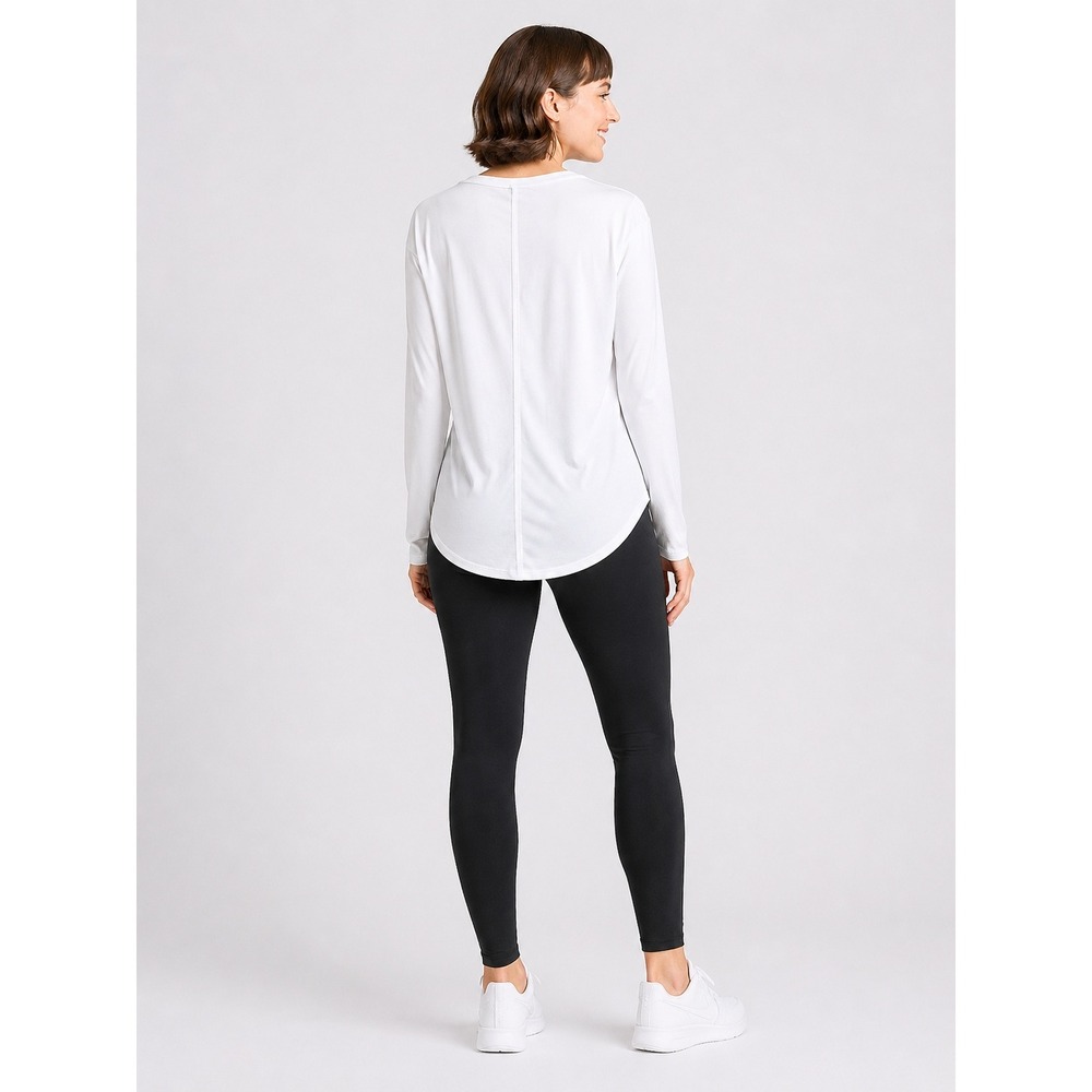 Nike Dri-FIT Womens XL White Long Sleeve Training Top Activewear Shirt - Picture 2 of 7